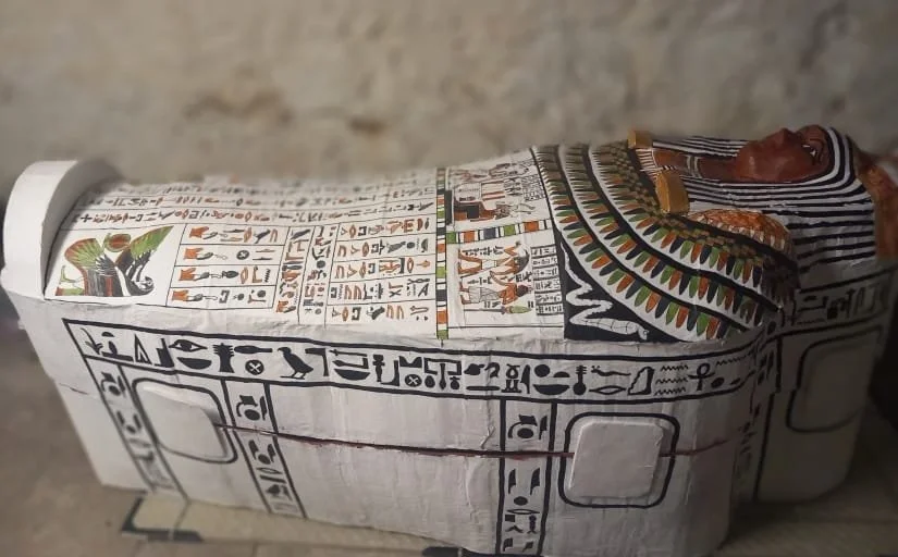 Paper-mache Egyptian coffin