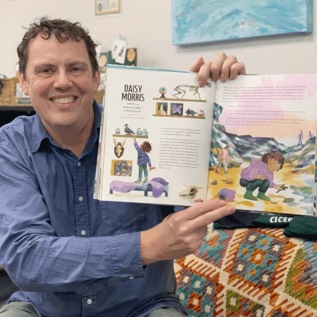 Stephen Davies visiting Medina Bookshop, Cowes, Isle of Wight