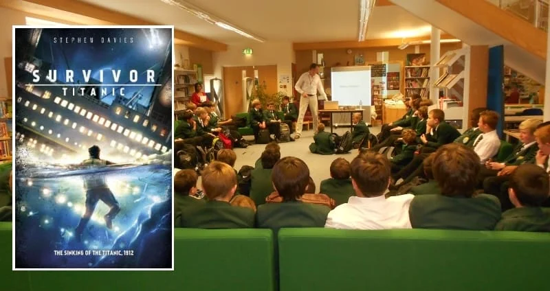 Stephen Davies presenting to a group of Year 6 children