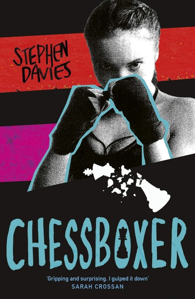 Front cover of Chessboxer by Stephen Davies, showing a girl with braids and hand wraps