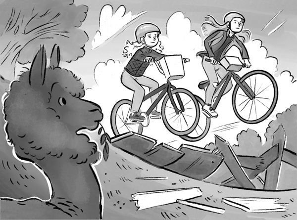 A selection of black and white illustrations by Marta Dorado for Mischief on the Moors by Stephen Davies