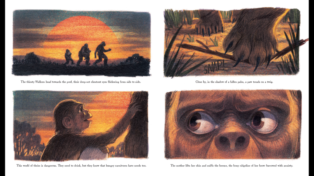 a prehistoric hominin family on Laetoli plain