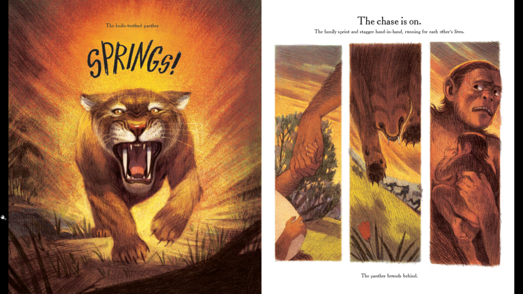 A machairodus - knife toothed tiger - springs!
