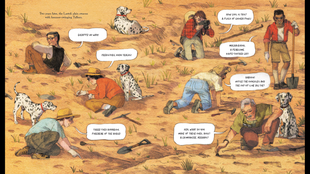 researchers on the Laetoli plain