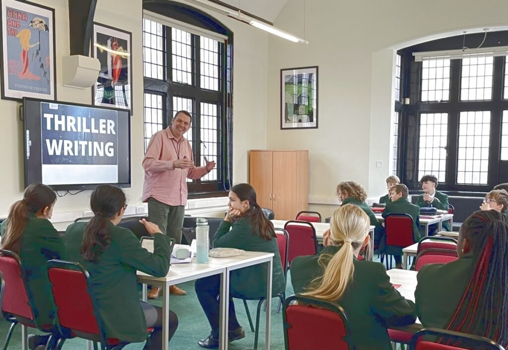 Stephen Davies presenting to a class of Key Stage 3 students