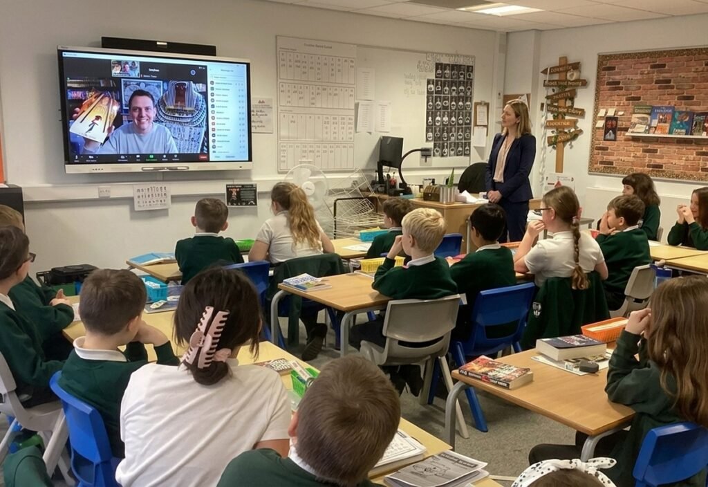 Stephen Davies doing a virtual author visit